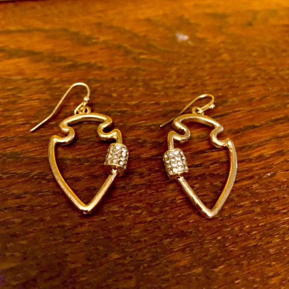 14K Gold Plated🛡Pave Crystal accent Drop Earrings